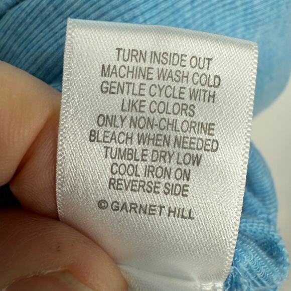 Garnet Hill Cowl-Neck Knit Tunic Women's Size L Blue Drop Shoulders Cozy Casual - Picture 10 of 10